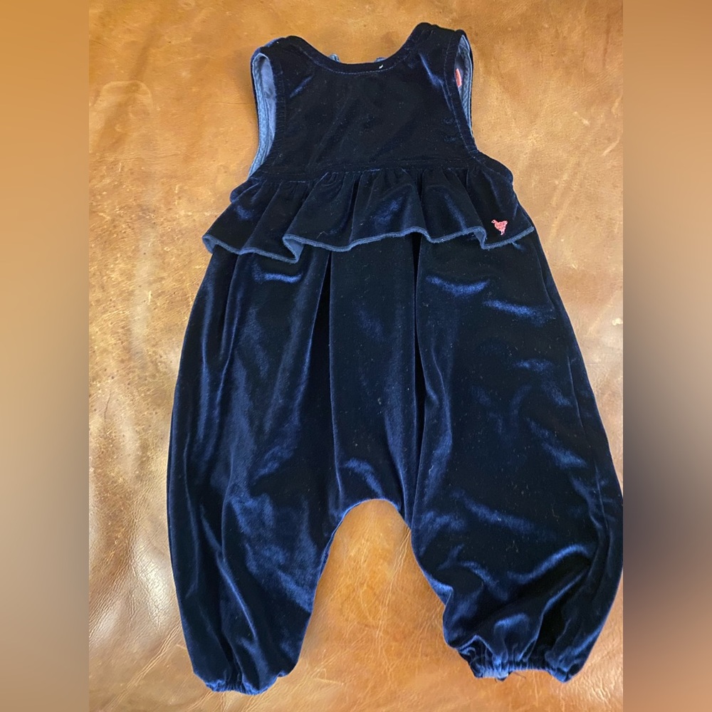 Pink Chicken Baby Girls Velour One-Piece Romper - 3/6 months
